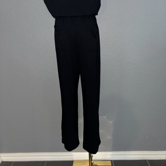 SOMA FRENCH TERRY WIDE LEG JUMPSUIT - NEW WITH TAGS - BLACK - XL / EXTRA LARGE - Picture 8 of 14